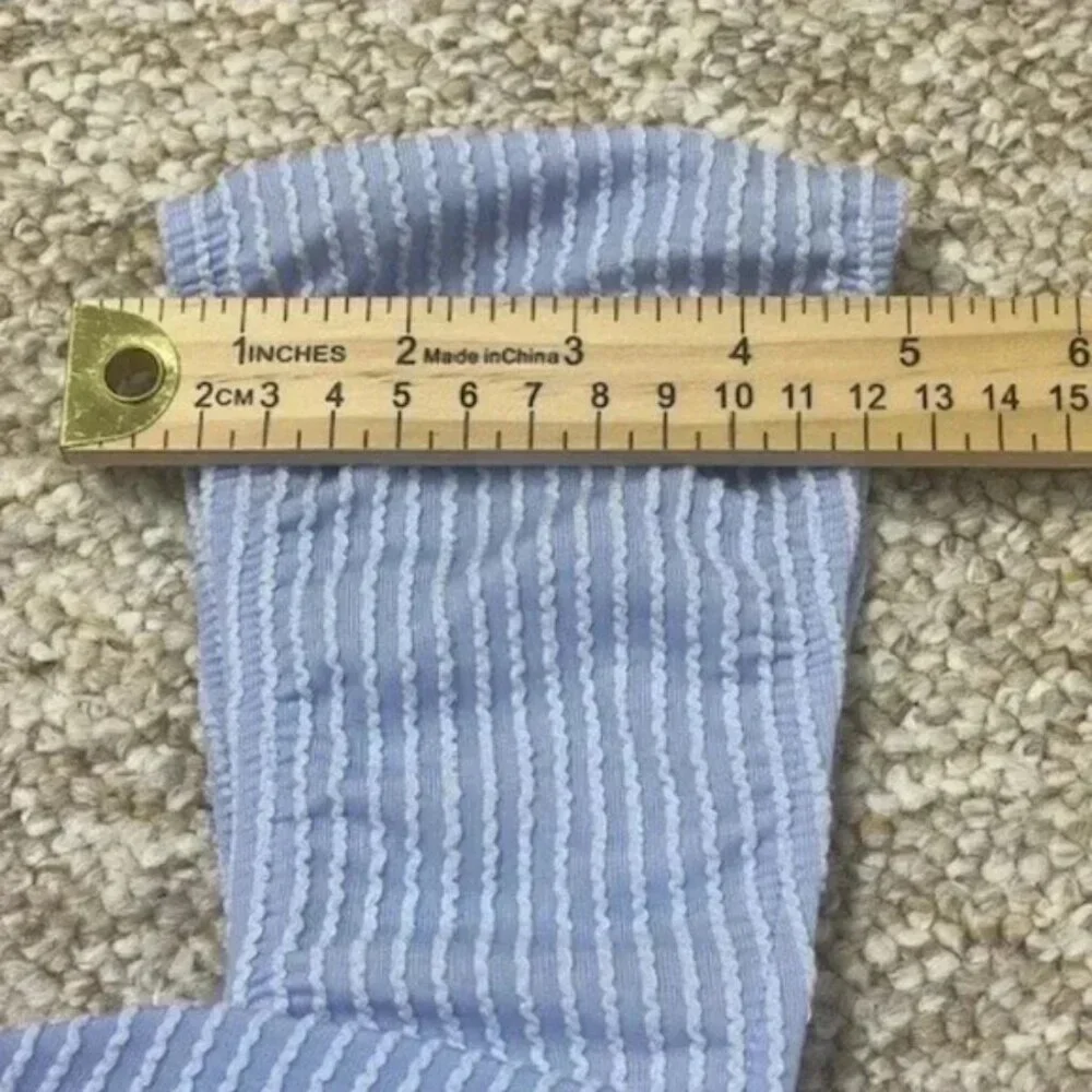 No Boundaries Junior Miss Light Blue Peasant Babydoll Ribbed Dress Size 2XL (19) - Picture 3 of 10